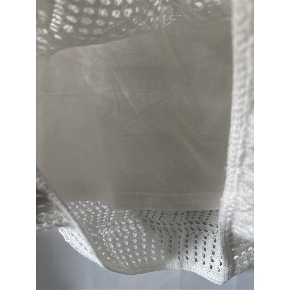 Liz Claiborne Skirt Womens Med White Crochet Lace Midi Capsule Coastal Minimal - Picture 5 of 10